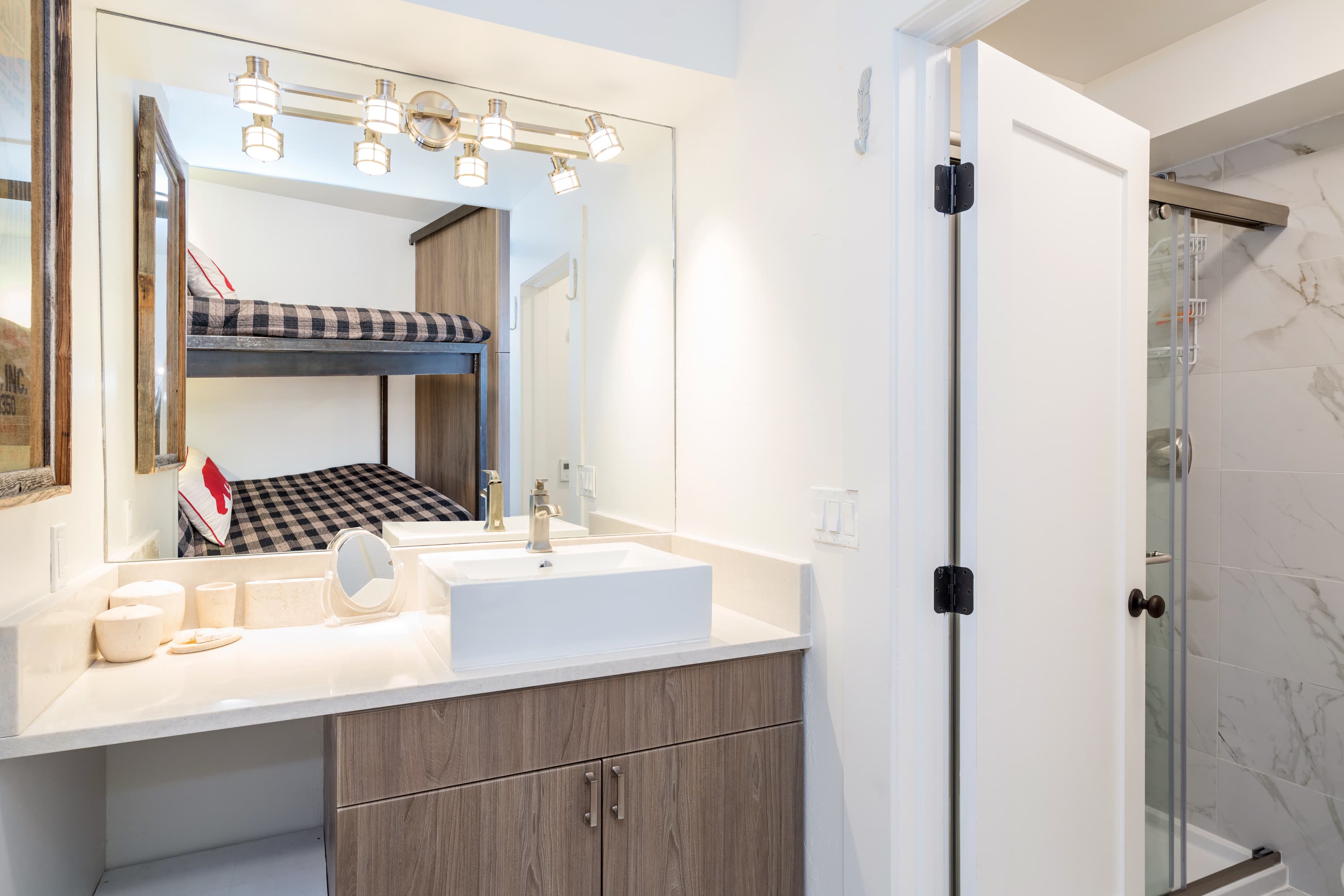 Primary bathroom with walk-in shower