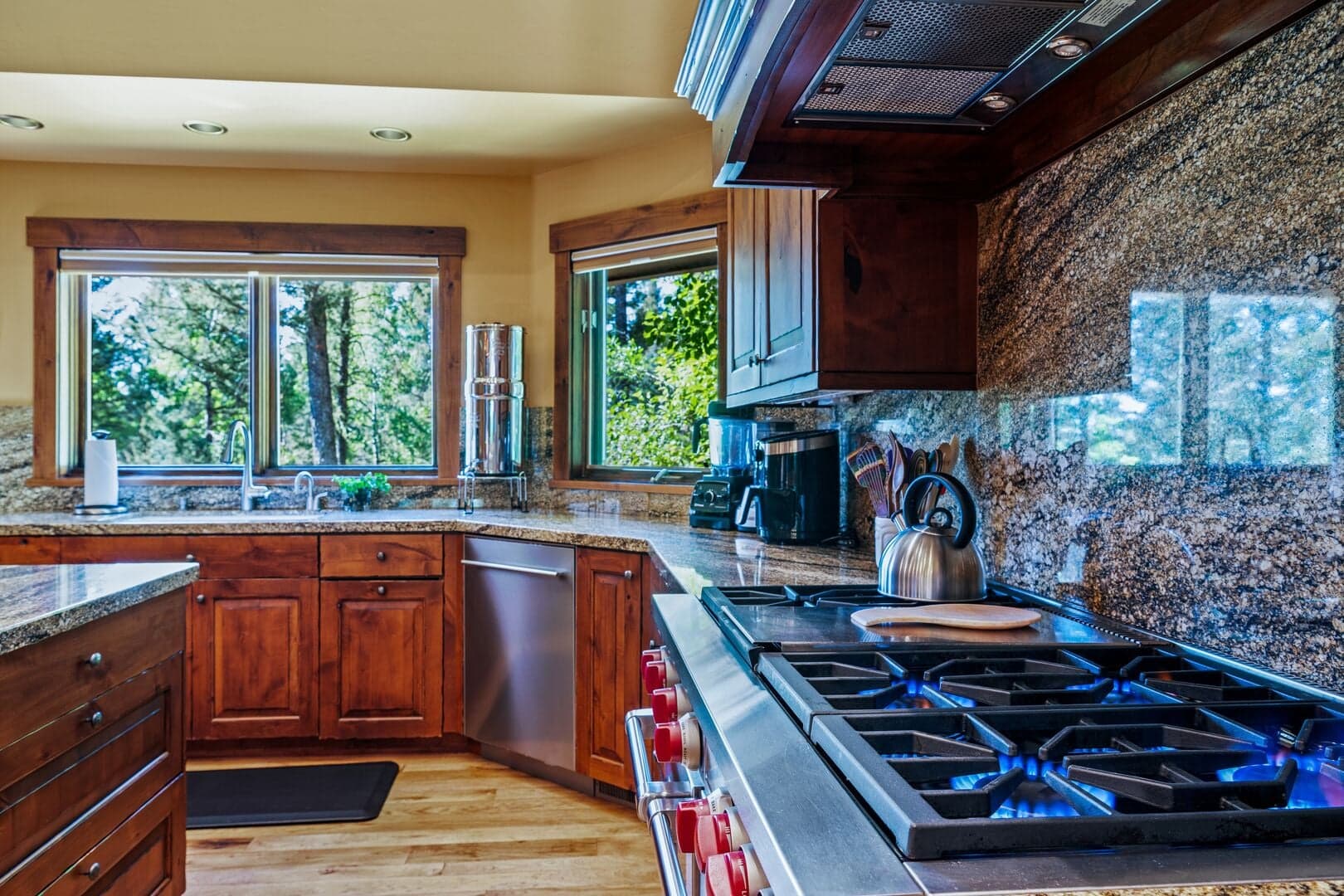 Kitchen with gas stove