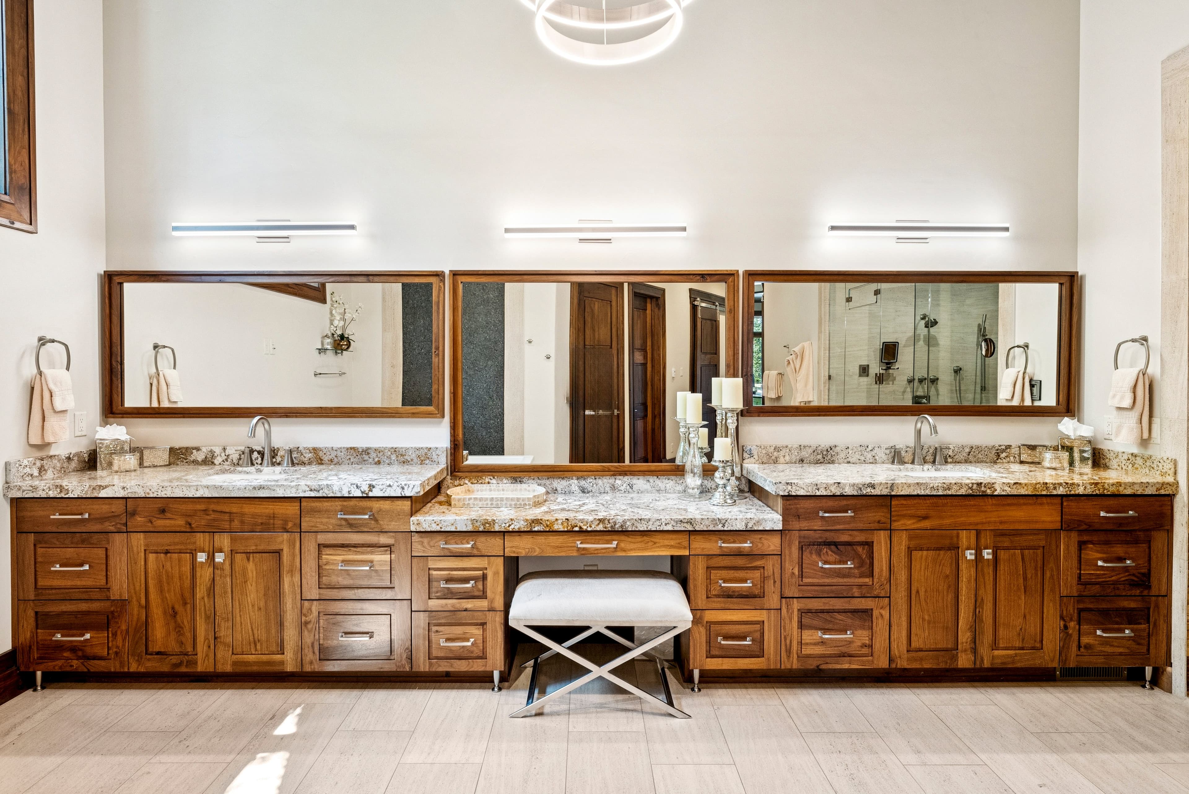double vanity and makeup station