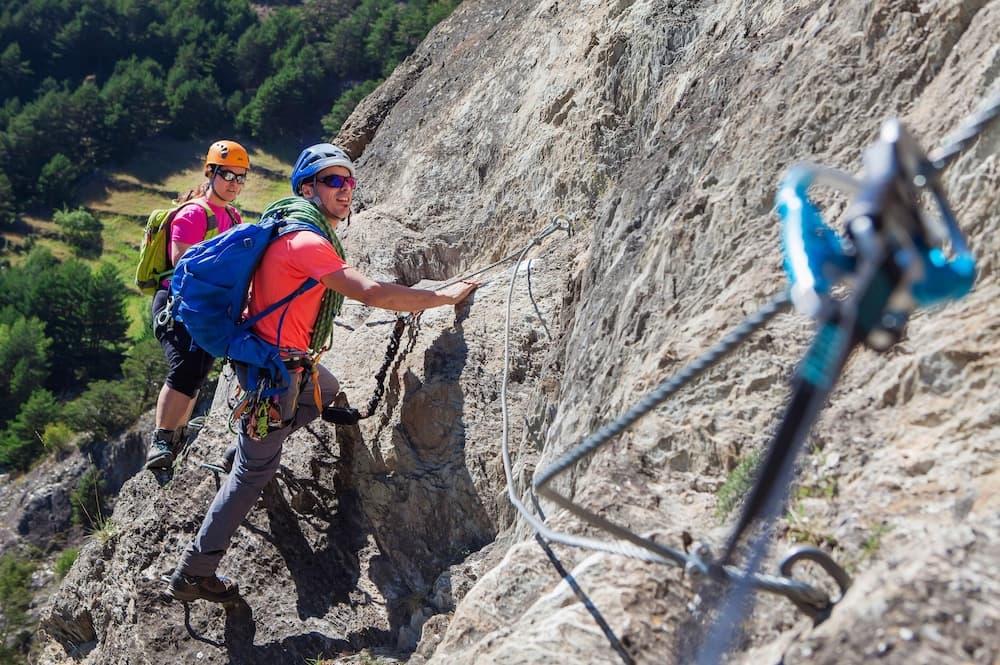 Outdoor rock climbing